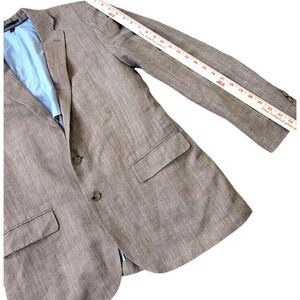 J.Crew Ludlow Blazer 42R Brown Herringbone Italian Linen Silk Wool Blend...